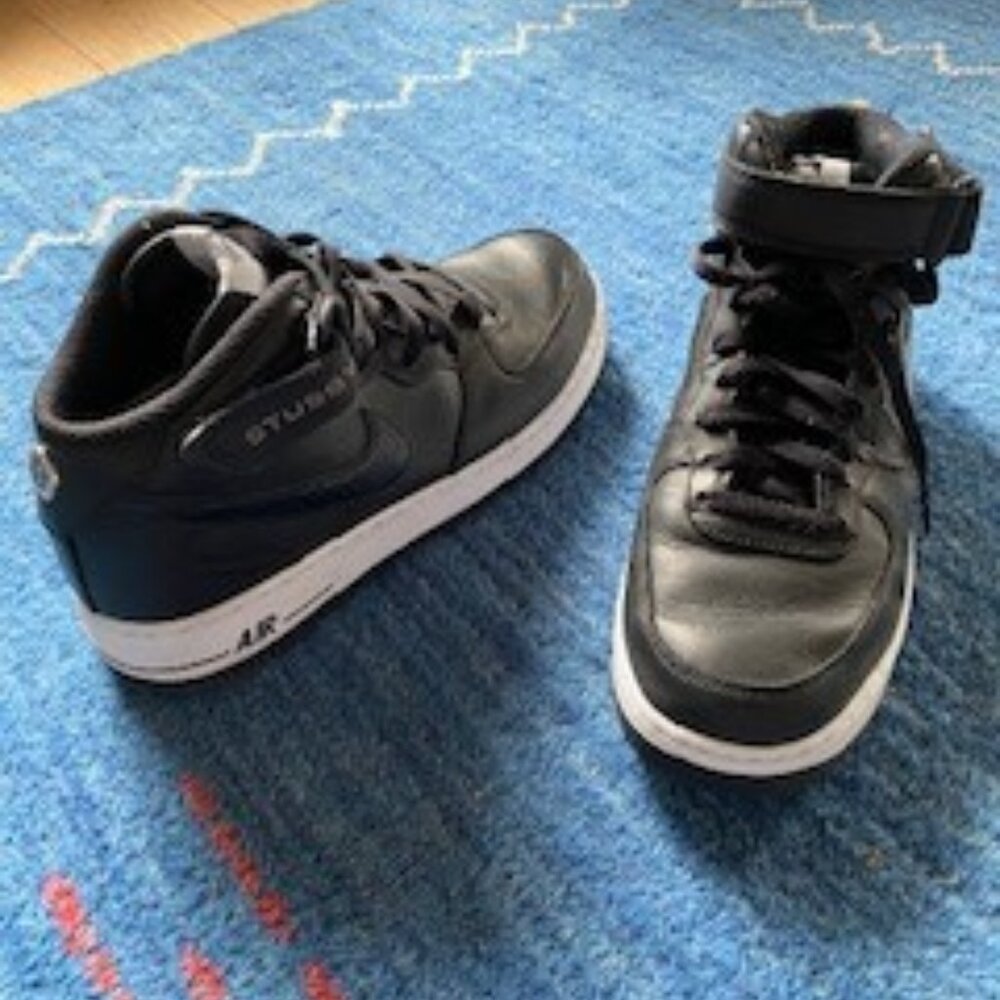 Nike Air Force 1 x Stussy Black Snakeskin Shoes
